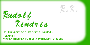 rudolf kindris business card